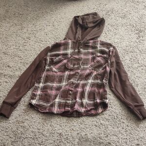 Ambiance Brown and Red Plaid Shirt